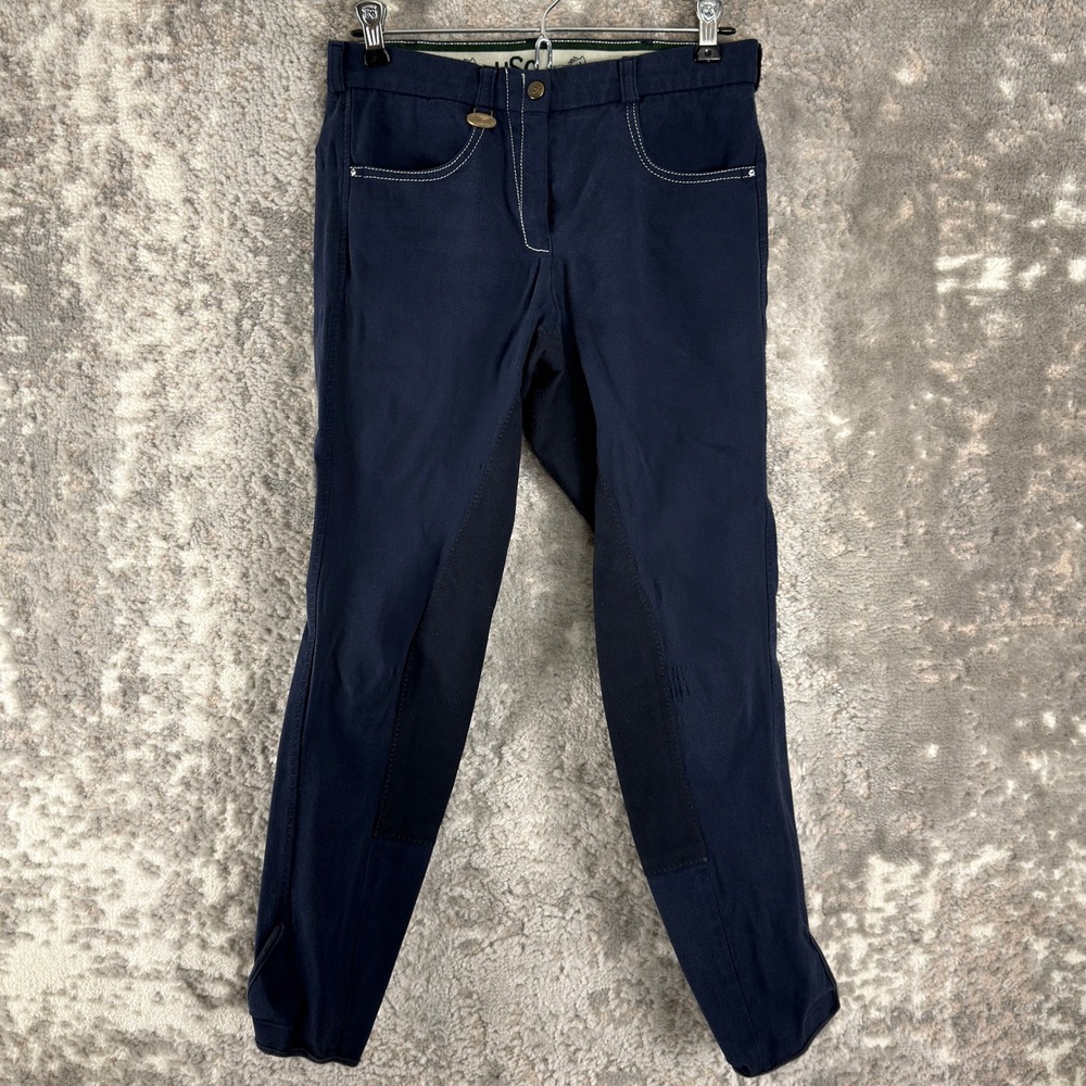 USG Sz 26 Full Seat Contrast Stitch Equestrian‎ Riding Breeches Pants Navy Women